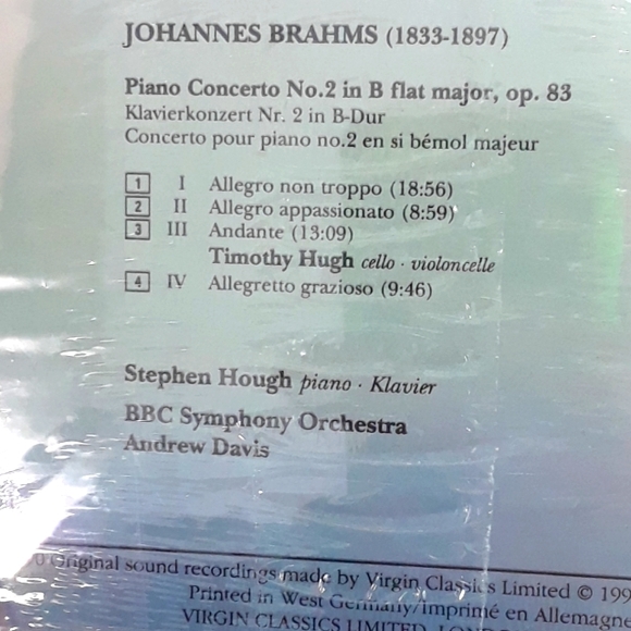 Brahms Piano Concerto No. 2 Stephen Hough + BBC Symphony CD New Sealed - Picture 3 of 3